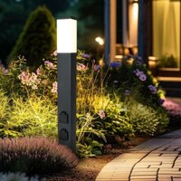 Pollerleuchte 80cm mit 2x Steckdosen E27 Fassung IP44 - Farbe: anthrazit - Leuchtmittel: Ohne Pollerleuchte 80cm mit 2x Steckdosen E27 Fassung IP44 - Farbe: anthrazit - Leuchtmittel: Ohne von LONGLIFE LED GMBH BY HK