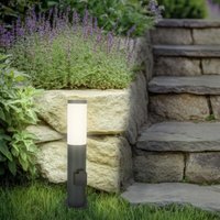 Pollerleuchte anthrazit 45cm für außen E27 Fassung - Ausführung: mit Steckdose - Leuchtmittel: Ohne von LONGLIFE LED GMBH BY HK