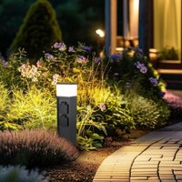 Pollerleuchte mit 2-fach Steckdose für außen, E27 - Farbe: Anthrazit - Leuchtmittel: Ohne von LONGLIFE LED GMBH BY HK