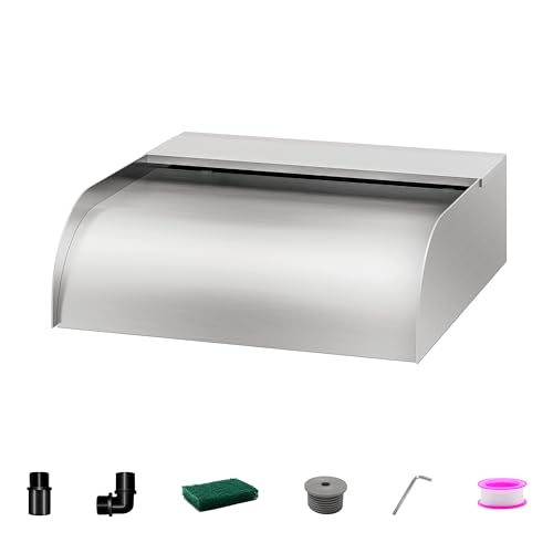 LONGRUNNEW Teich Wasserfallklingen Set, 30cm Edelstahl Poolfontäne mit Zubehör, Breite 31cm Auslauf Wasserspiel Wasserfallkaskade für Garten Patio Teichdekoration LONGRUNNEW Teich Wasserfallklingen Set, 30cm Edelstahl Poolfontäne mit Zubehör, Breite 31cm Auslauf Wasserspiel Wasserfallkaskade für Garten Patio Teichdekoration von LONGRUNNEW