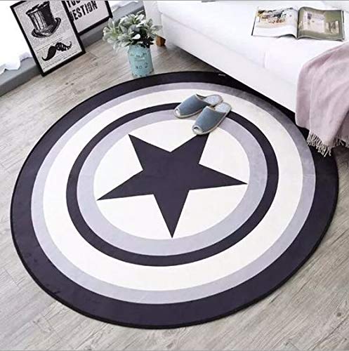 LONGSAO Moderner Designer Teppich ø 70 cm rutschfest Waschbar Teppich Rund Kurzflor Teppiche Modernes geometrisches Graublau LONGSAO Moderner Designer Teppich ø 70 cm rutschfest Waschbar Teppich Rund Kurzflor Teppiche Modernes geometrisches Graublau von LONGSAO