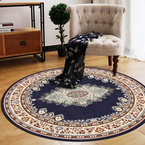 LONGSAO Rund Kurzflor Designer Teppich ø 90 cm Extra Weich fürs Wohnzimmer Schlafzimmer Esszimmer oder Schlafzimmer Blumen Ethno-Stil blau gelb LONGSAO Rund Kurzflor Designer Teppich ø 90 cm Extra Weich fürs Wohnzimmer Schlafzimmer Esszimmer oder Schlafzimmer Blumen Ethno-Stil blau gelb von LONGSAO