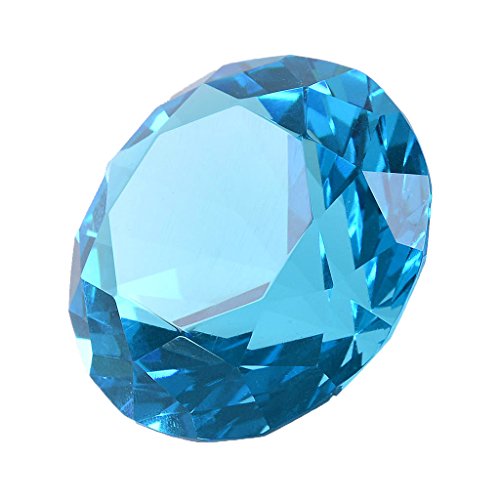 LONGWIN 60 mm W Kristall-/Diamant-Briefbeschwerer, Ornament, für Zuhause, Dekoration, Aquamarinblau von LONGWIN