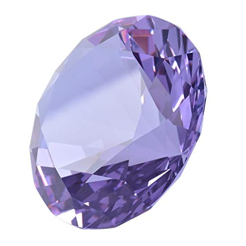 LONGWIN 60 mm W Kristall-/Diamant-Briefbeschwerer, Ornament, für Zuhause, Dekoration, violett von LONGWIN