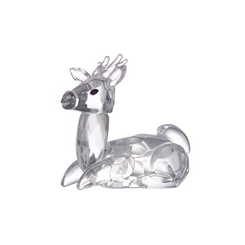 LONGWIN Kristall-Tierfiguren, Mini-Glasfiguren, Heimdekoration, Sammlerstück, Geschenk (Hirsch) von LONGWIN