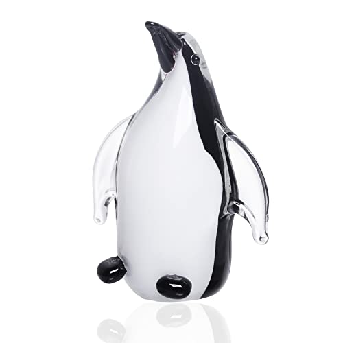 LONGWIN Mundgeblasene Glasfigur Pinguin, Kunst, Kristall, Tierfigur, Sammlerstück, Schreibtischdekoration, Ornamente von LONGWIN