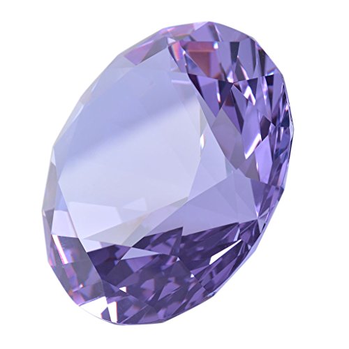 longwin 80 mm (7,9 cm) Kristall Diamant Briefbeschwerer Jewels Hochzeit Dekorationen Aufsteller Home Decor Weihnachten Geschenk violett von LONGWIN