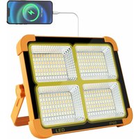 100 W wiederaufladbares LED-Flutlicht, 10000 lm, tragbare Laternen-Arbeitsleuchte mit Solarpanel, 5 Modi, Außenlampe für Camping, Baustelle, Garage, von LONGZIMING