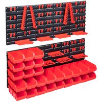 103tlg. Behälter-Set für Kleinteile mit Wandplatten Rot Schwarz von LONGZIMING