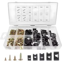 170 Stück Auto-Kotflügelschrauben, schwarzer U-Clip mit Schrauben, Auto-U-Clip-Muttern, Auto-Kotflügel-Karosserieschrauben, 170 Stück Auto-Kotflügelschrauben, schwarzer U-Clip mit Schrauben, Auto-U-Clip-Muttern, Auto-Kotflügel-Karosserieschrauben, von LONGZIMING