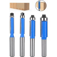 4-teiliges Fräser-Set mit 8-mm-Schaft, Kopierfräser für die Holzbearbeitung, Fräser mit oberem Lager, Bündigfräser, für von LONGZIMING