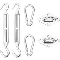 6-tlg. Sonnensegel-Befestigungsset Edelstahl von LONGZIMING
