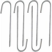 Longziming - 6er-Pack strapazierfähige J-Rebar-Ankerpfähle aus verzinktem Stahl – für Festzelte, Lauben, Schlösser, Zelte, Trampoline, Springen, von LONGZIMING