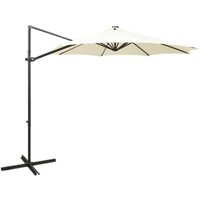 Longziming - Ampelschirm mit Mast und LED-Leuchten Sandfarben 300 cm von LONGZIMING