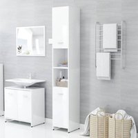 Badezimmerschrank Hochglanz-Weiß 30x30x183,5 cm Spanplatte von LONGZIMING