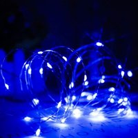 Blaue LED-Lichterketten, batteriebetrieben, 50 Mikro-LED-Lichter für Hochzeit, Party, Weihnachten, Zuhause, drinnen und draußen, Kupferdraht, von LONGZIMING