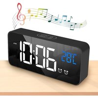 Digitaler Wecker 2.0, LED-Digitaluhr, digitaler Wecker mit Temperatur, tragbarer Spiegelalarm, einstellbare Helligkeit, Schlummerfunktion, von LONGZIMING