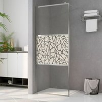 Duschwand für Begehbare Dusche ESG-Glas Steindesign 115x195 cm von LONGZIMING