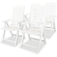 Garten-Liegestühle 4 Stk. Kunststoff Weiß von LONGZIMING