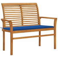 Gartenbank mit Königsblauer Auflage 112 cm Massivholz Teak von LONGZIMING