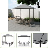The Living Store Gartenpavillon mit Tisch und Bänken 2,5x1,5x2,4 m Anthrazit - Pavillon - Gartenpavillon - Outdoor Möbel - Gartentisch - Gartenbank von JINLEFU