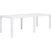 Gartentisch Weiß 220 x 90 x 72 cm Kunststoff Rattan-Optik von LONGZIMING