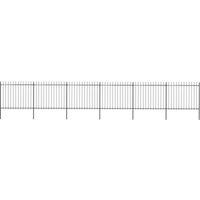 Longziming - Gartenzaun mit Speerspitzen Stahl 10,2 x 1,5 m Schwarz von LONGZIMING