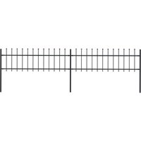 Longziming - Gartenzaun mit Speerspitzen Stahl 3,4 x 0,6 m Schwarz von LONGZIMING