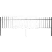 Longziming - Gartenzaun mit Speerspitzen Stahl 3,4 x 0,8 m Schwarz von LONGZIMING