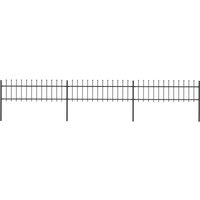 Longziming - Gartenzaun mit Speerspitzen Stahl 5,1 x 0,6 m Schwarz von LONGZIMING