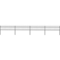 Longziming - Gartenzaun mit Speerspitzen Stahl 6,8 x 0,6 m Schwarz von LONGZIMING