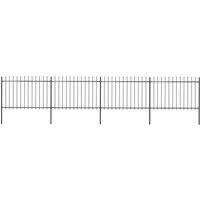 Longziming - Gartenzaun mit Speerspitzen Stahl 6,8 x 1,2 m Schwarz von LONGZIMING