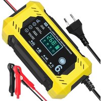 Longziming - Intelligentes Batterieladegerät 12 v 6 a, Motorradbatterieladegerät mit LCD-Touchscreen, mehrfache Überholung und Schutz, tragbares von LONGZIMING