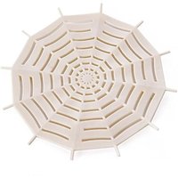 Küchenspüle Sieb Duschabfluss Haarauffangsieb mit Saugnapf (Spider Web Beige) von LONGZIMING