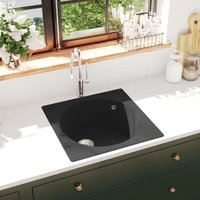 Küchenspüle mit Überlauf Schwarz Granit von LONGZIMING