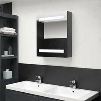 LED-Bad-Spiegelschrank Glänzendes Grau 50x14x60 cm von LONGZIMING