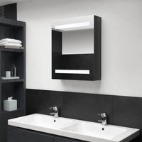 LED-Bad-Spiegelschrank Glänzendes Schwarz 50x14x60 cm von LONGZIMING
