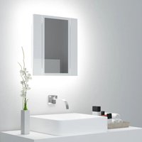 LED-Bad-Spiegelschrank Hochglanz-Weiß 40x12x45 cm von LONGZIMING