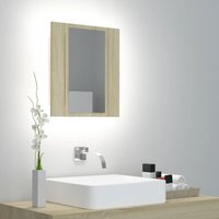 LED-Bad-Spiegelschrank Sonoma-Eiche 40x12x45 cm von LONGZIMING