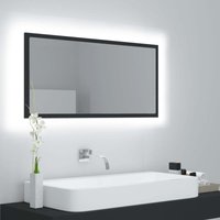 Longziming - LED-Badspiegel Grau 90x8,5x37 cm Spanplatte von LONGZIMING