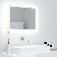 LED-Badspiegel Hochglanz-Weiß 60x8,5x37 cm Spanplatte von LONGZIMING