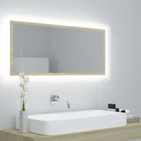 LED-Badspiegel Sonoma-Eiche 100x8,5x37 cm Spanplatte von LONGZIMING