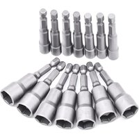 14-teiliger 6-19-mm-Schraubendreher-Bit-Adapter, Sechskant-Steckschlüssel-Bit für Handbohrmaschine, elektrischer Schraubendreher, Steckschlüssel von LONGZIMING