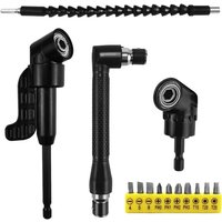14-teiliges Winkelschraubendreher-Set, 105° flexibler Schraubendreher, flexible Bohrerverlängerung für Bohrmaschine, 1/4 Zoll kurze von LONGZIMING