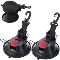 Longziming - 2 Stück Saugnapf-Anker mit großer Zurrhaken-Halterung, trägt bis zu 30 kg, extra starke Anker-Saugnäpfe für Camping, Haushalt, von LONGZIMING