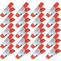 Longziming - 20 Stück Metall-Federklammern, Modellbau-Pinzette, Metall-Federklammern mit Gummibeschichtung, Wäscheklammer-Griffhalter für Planen, von LONGZIMING