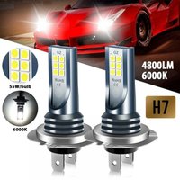 Longziming - 2er-Pack H7-LED-Scheinwerferlampen, 6500 k Weiß, 360 Grad 3030 COB-LED-Perlen, IP68 wasserdicht und stoßfest, von LONGZIMING