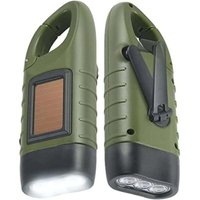 Longziming - 2er-Pack solarbetriebene Handkurbel-Taschenlampe, wiederaufladbare LED-Nottaschenlampe, Schnellverschluss-Karabiner-Dynamo-Taschenlampe Longziming - 2er-Pack solarbetriebene Handkurbel-Taschenlampe, wiederaufladbare LED-Nottaschenlampe, Schnellverschluss-Karabiner-Dynamo-Taschenlampe von LONGZIMING