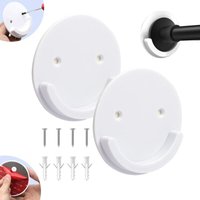 Longziming - 2er-Pack universelle Duschvorhangstangenhalter mit Klebstoff, ohne Bohren – Duschvorhangstangenhalterung mit Schrauben für Badezimmer, Longziming - 2er-Pack universelle Duschvorhangstangenhalter mit Klebstoff, ohne Bohren – Duschvorhangstangenhalterung mit Schrauben für Badezimmer, von LONGZIMING