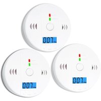 3er-Pack Kohlenmonoxidmelder, CO-Melder, Kohlenmonoxidalarm, batteriebetriebener CO2-Melder mit LCD-Display, Kohlenmonoxidmelder, UL2034-Standards, von LONGZIMING